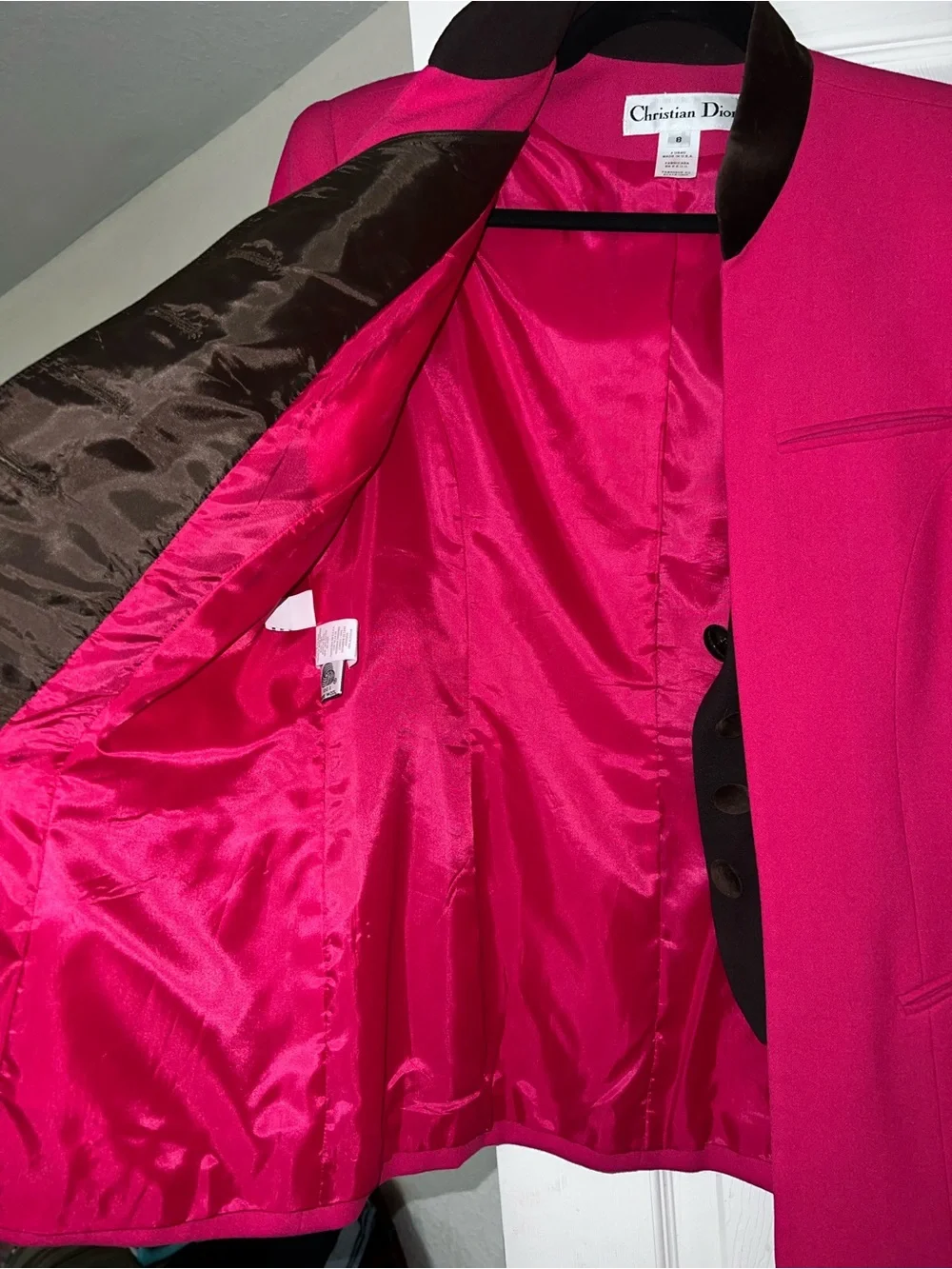 Dior Hot Pink Blazer with Black Trim